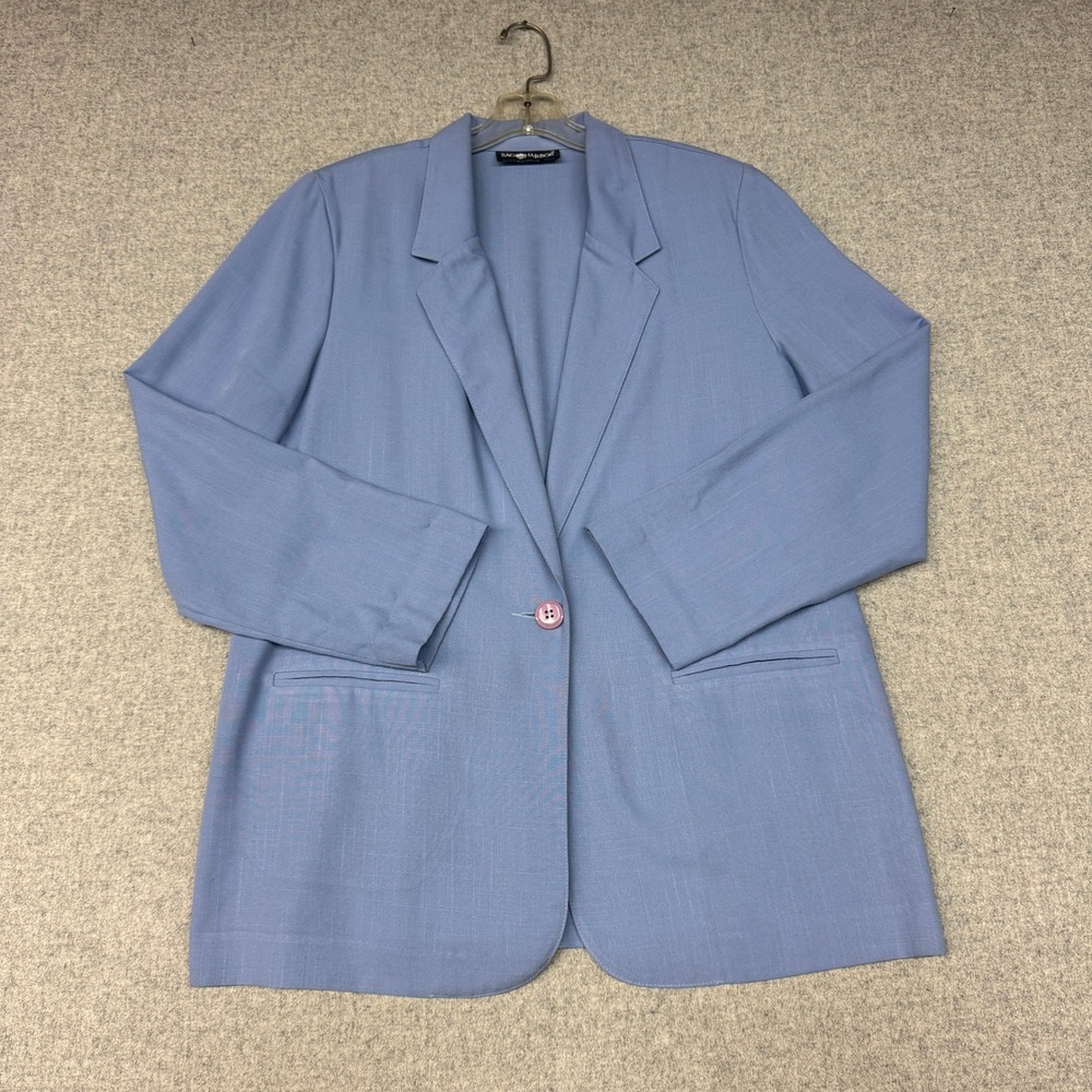 Sag Harbor Blazer Size 16 Blue Single Button Professional Notched Lapel Jacket